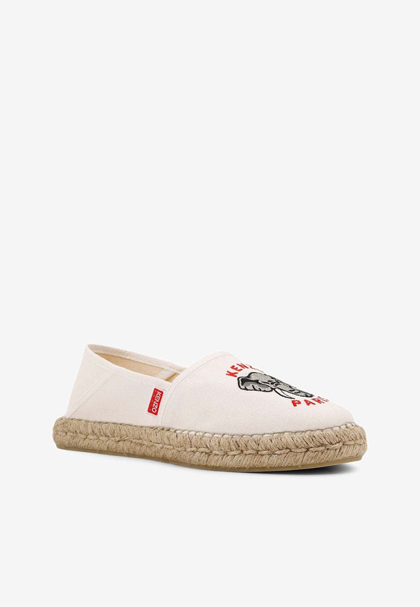 Embroidered Elephant Canvas Espadrilles