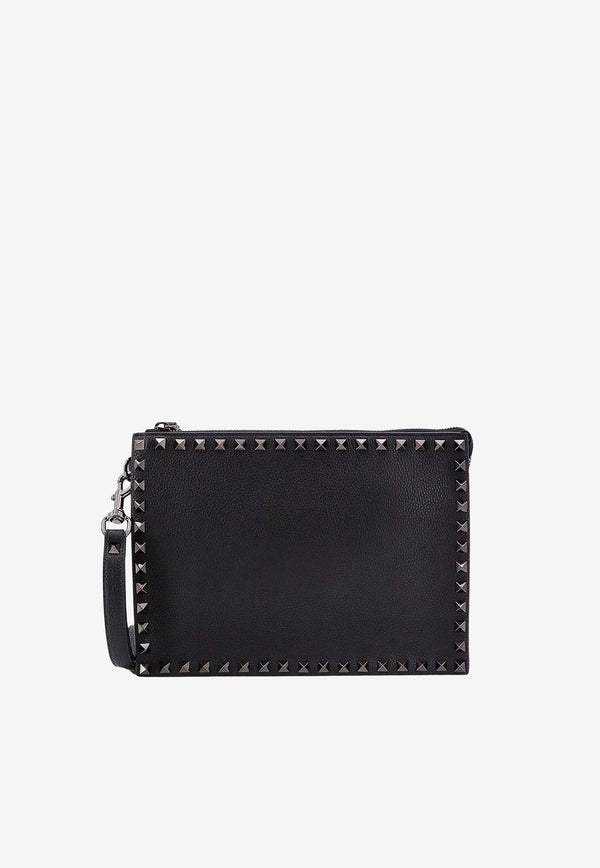 Iconic Rockstud Leather Clutch