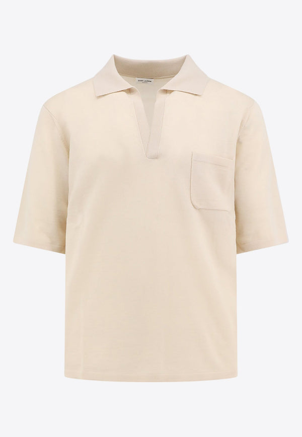 Cassandre-Embroidered Wool Polo T-shirt