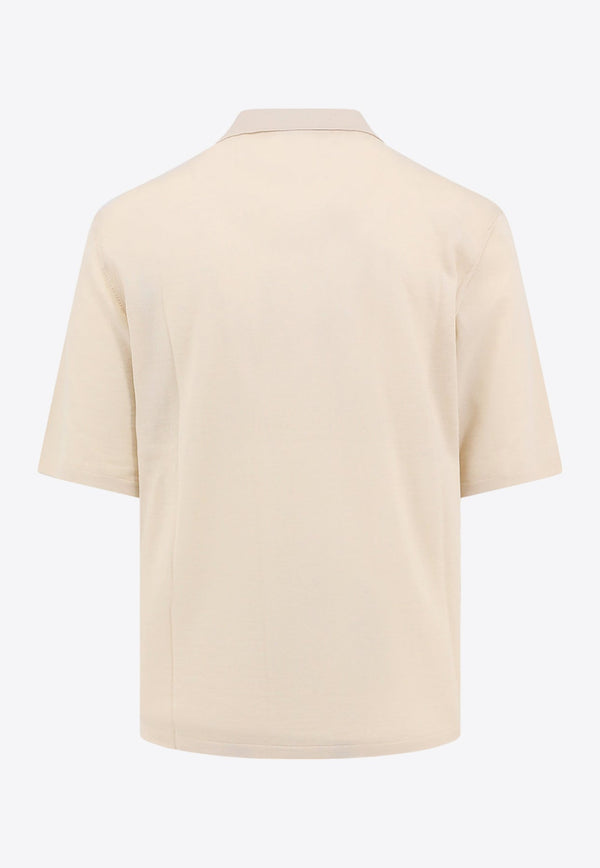 Cassandre-Embroidered Wool Polo T-shirt