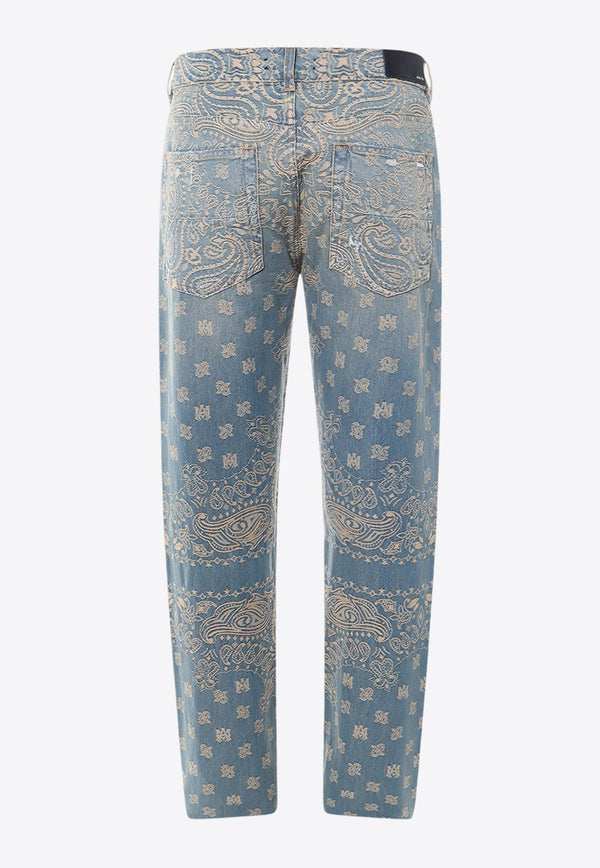 Paisley Print Straight-Leg Jeans