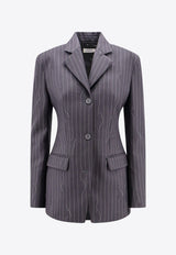 Pinstripe Single-Breasted Blazer