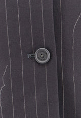 Pinstripe Single-Breasted Blazer