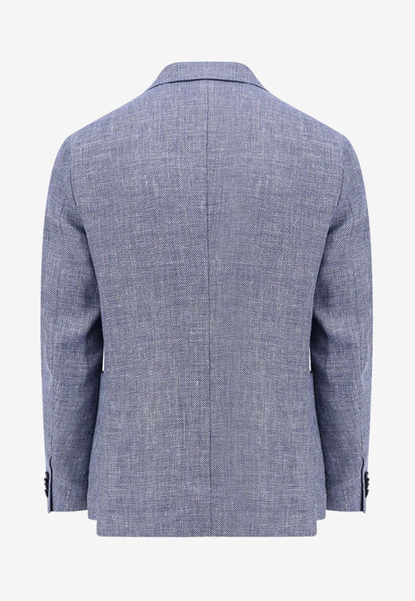 Single-Breasted Linen Blend Blazer