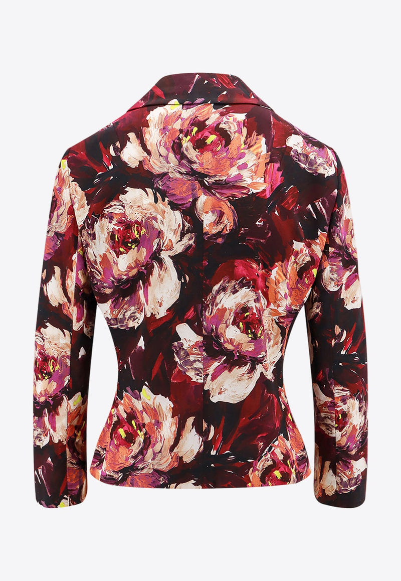 Floral Print Cropped Blazer