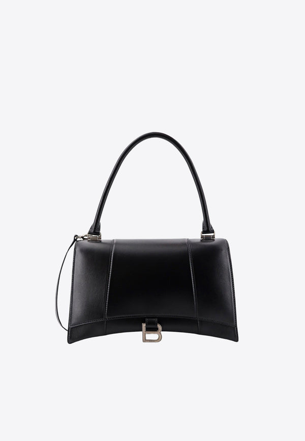 Medium Hourglass Leather Top Handle Bag