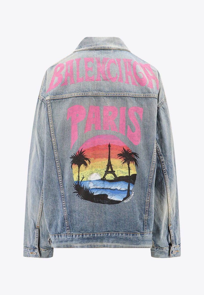 Paris Tropical Oversized Denim Jacket