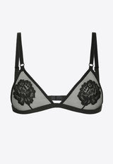 Floral-Motif Triangle Bra