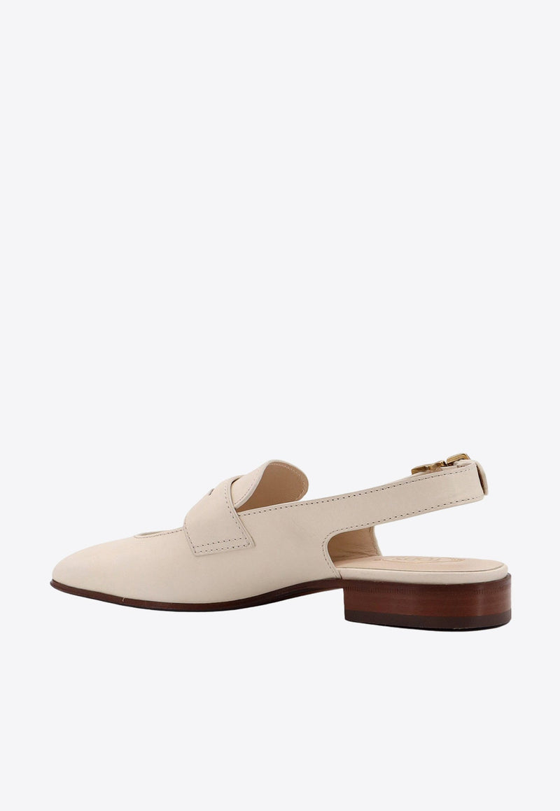 Penny Bar Leather Slingback Flats