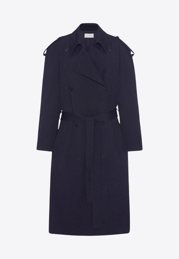 Denver Double-Breasted Wool Trench Coat