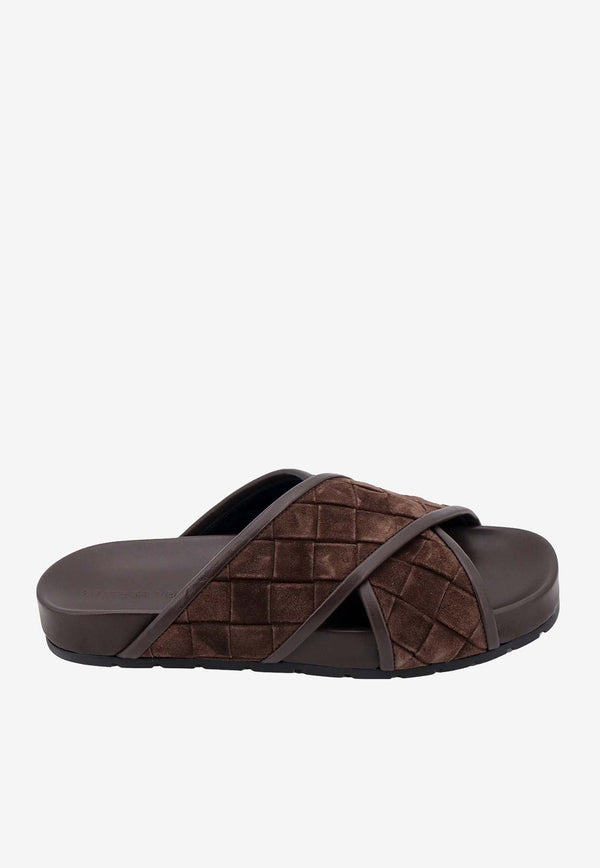 Tarik Crisscross Suede Sandals