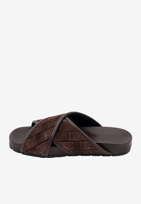 Tarik Crisscross Suede Sandals