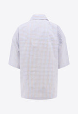 Logo Embroidered Check-Pattern Shirt