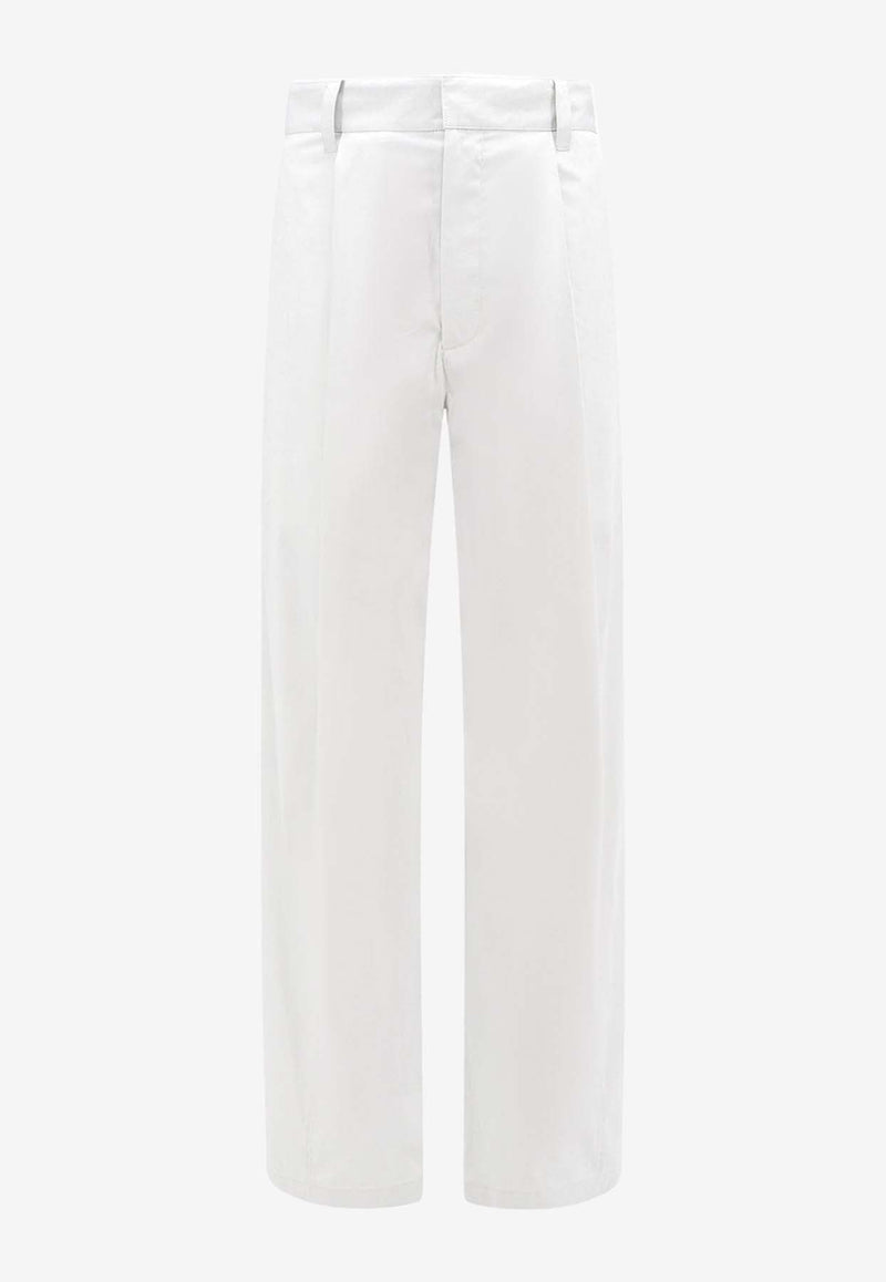 Straight-Leg Silk-Blend Pants