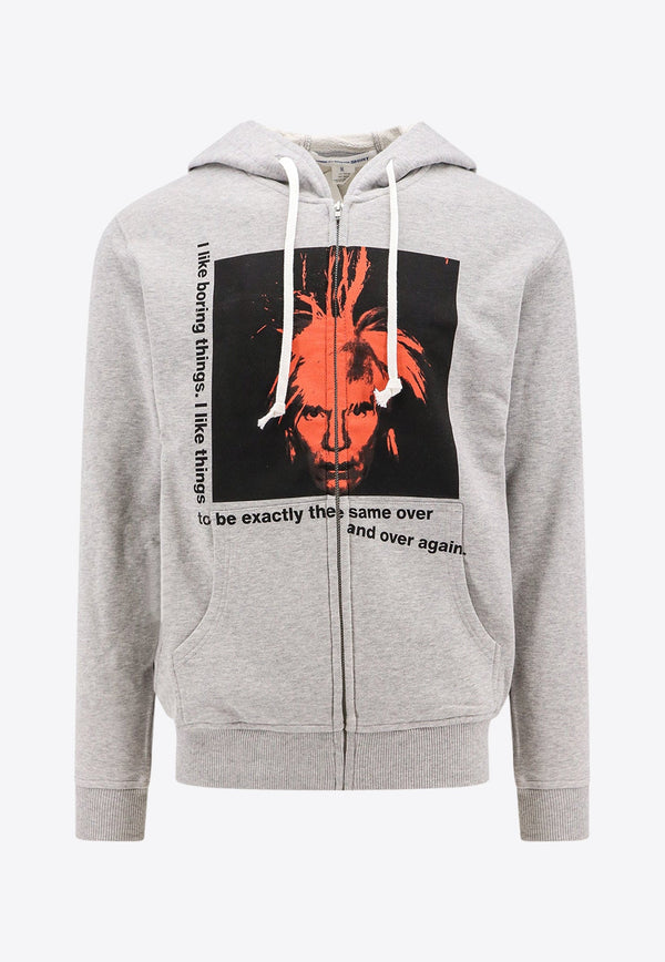 Andy Warhol Print Zip-Up Hoodie