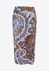 Floral Jacquard Pencil Skirt