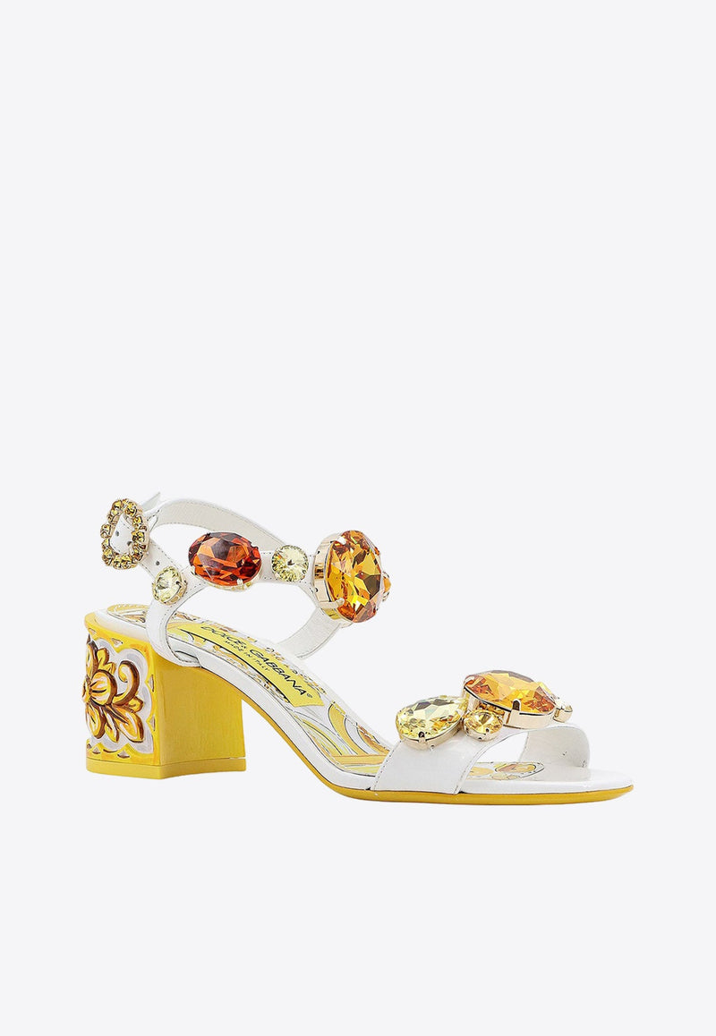 Keira 60 Embellished Sandals in Patent Leather