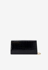 Nobile Pochette Clutch in Croc-Embossed Leather