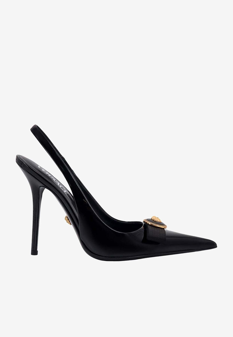 Gianni 120 Patent Leather Slingback Pumps