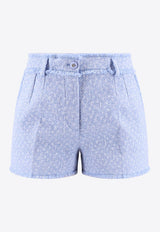 Raschel Tweed Wool-Blend Shorts