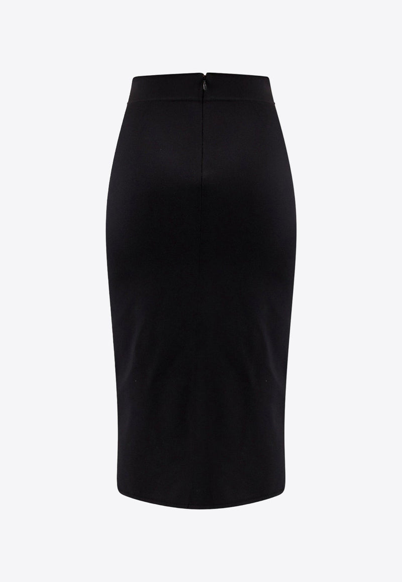 Logo Plaque Midi Pencil Skirt