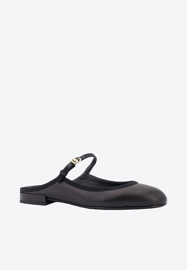 Vally Nappa Leather Flat Mules