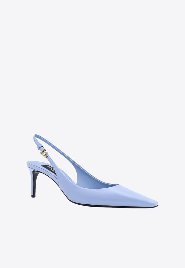 Mun 60 Polished Leather Slingback Pumps