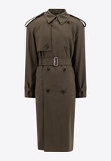 Double-Breasted Wool Trench Coat