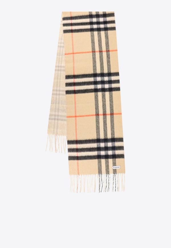 Fringed Check Scarf