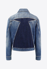 Twisted Seam Paneled Denim Jacket