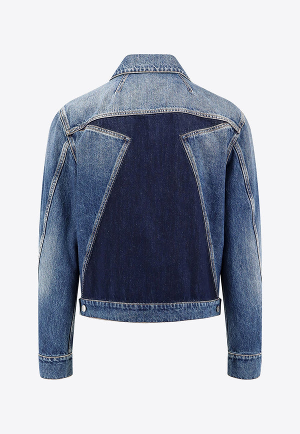 Twisted Seam Paneled Denim Jacket