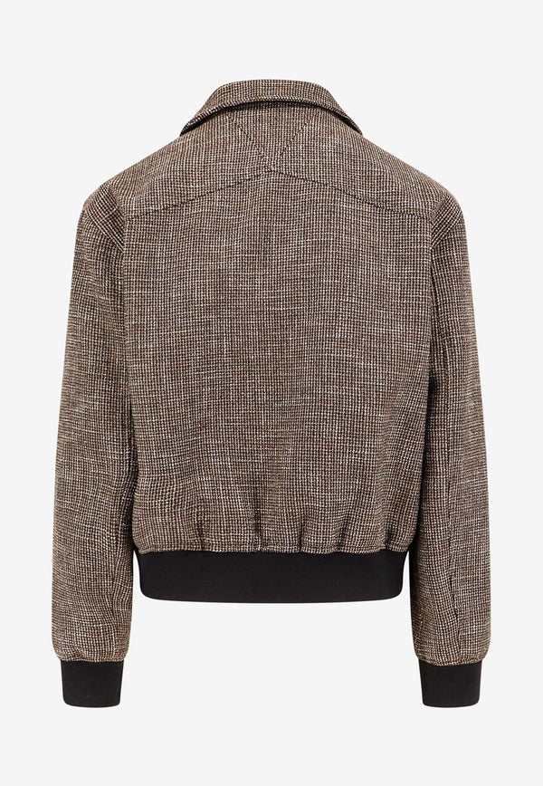 Pied De Poule Bomber Jacket