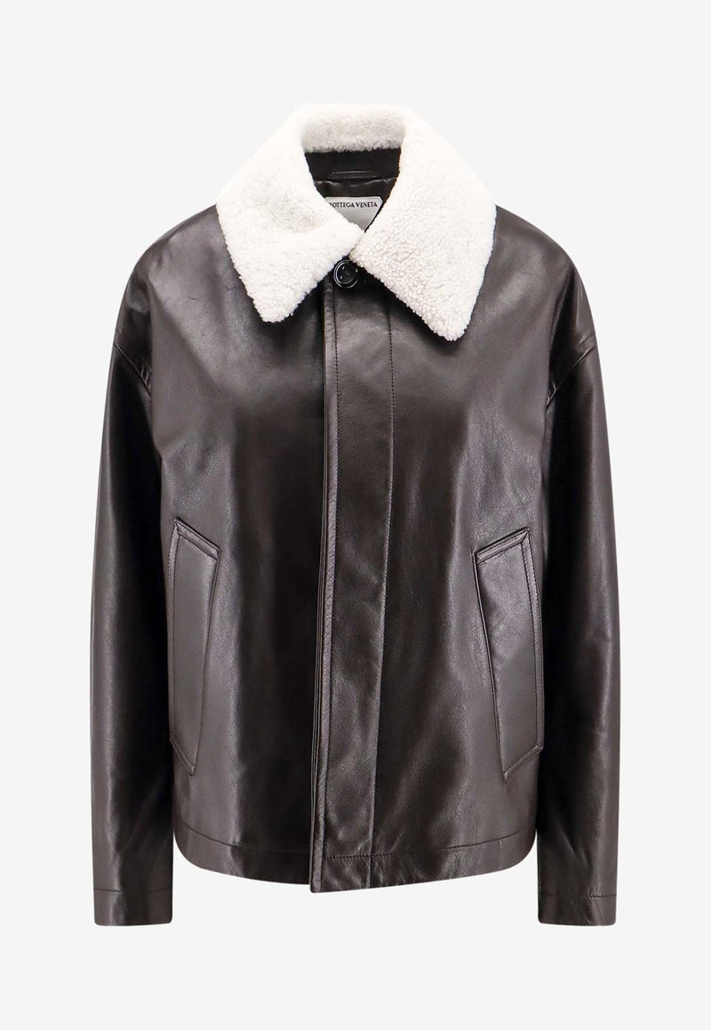 Fur-Collar Leather Jacket