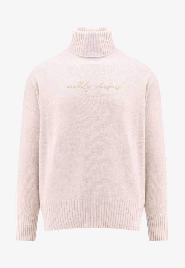 Turtleneck Embroidered Logo Sweater