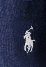 Embroidered Logo Linen Shirt
