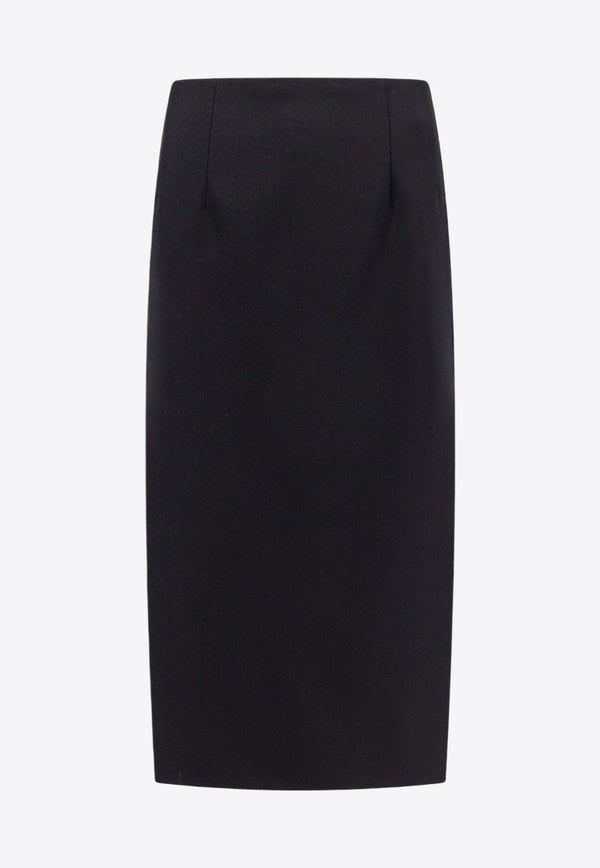 Grisaille Wool Midi Skirt