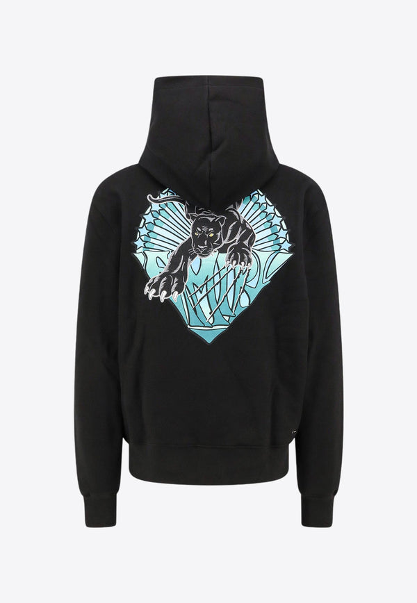 Panther Print Hooded Sweatshirt