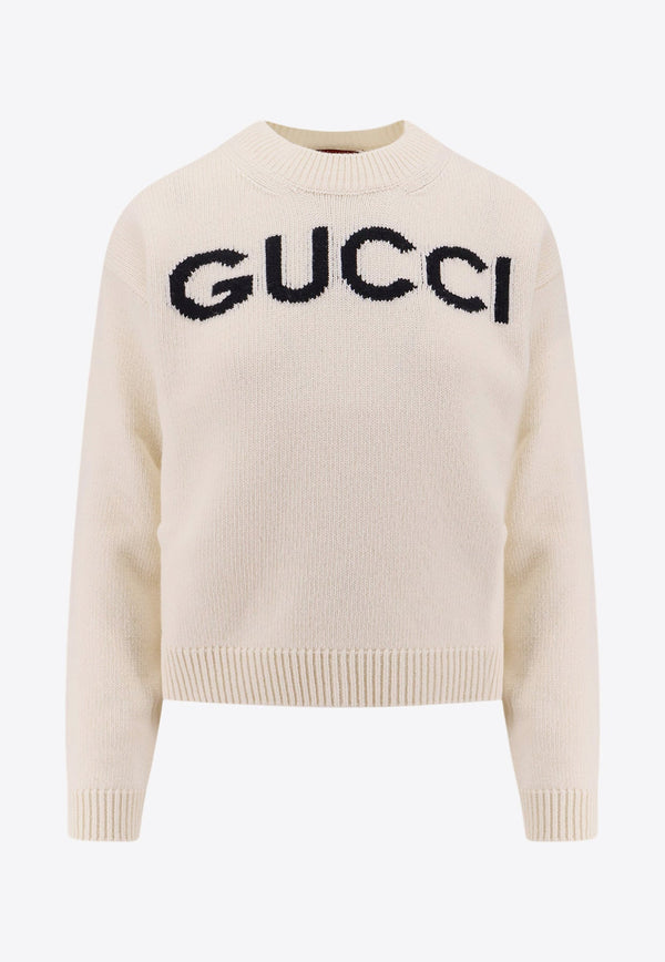 Embroidered Logo Wool Sweater