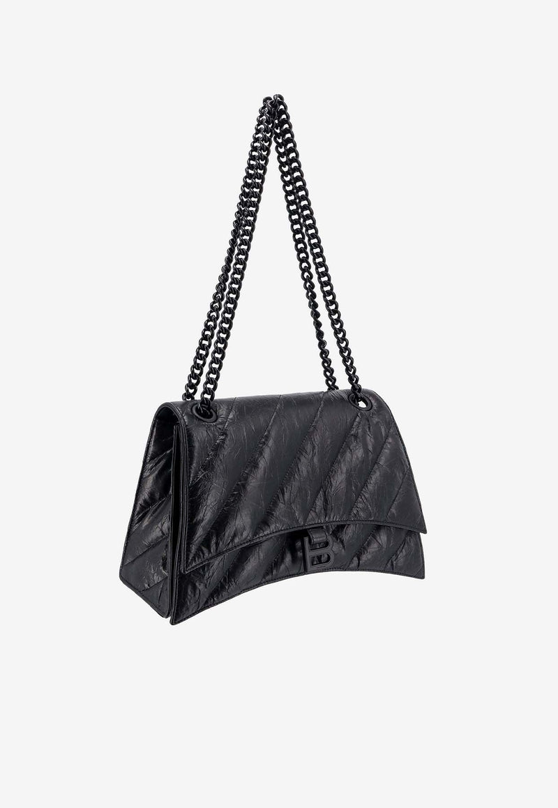 Medium Crush Quilted Leather Shoulder Bag