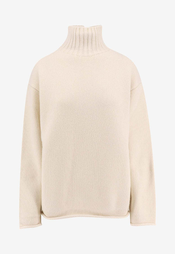 Textured Turtleneck Cashmere Sweater