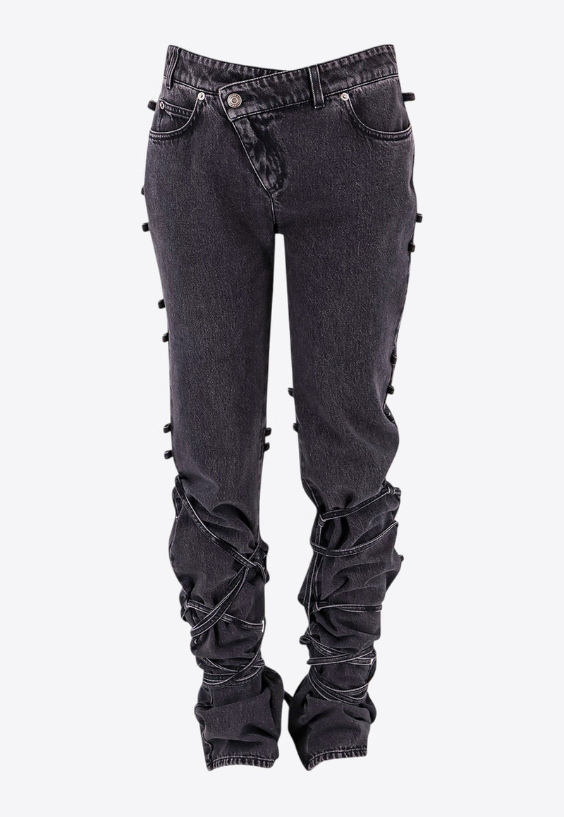 Straight-Leg Knotted Jeans