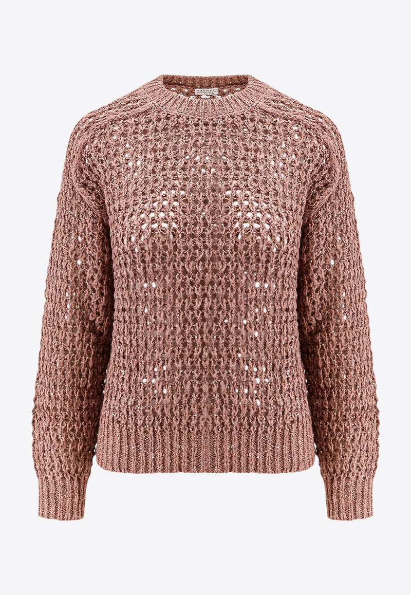 Openwork Silk-Blend Sweater