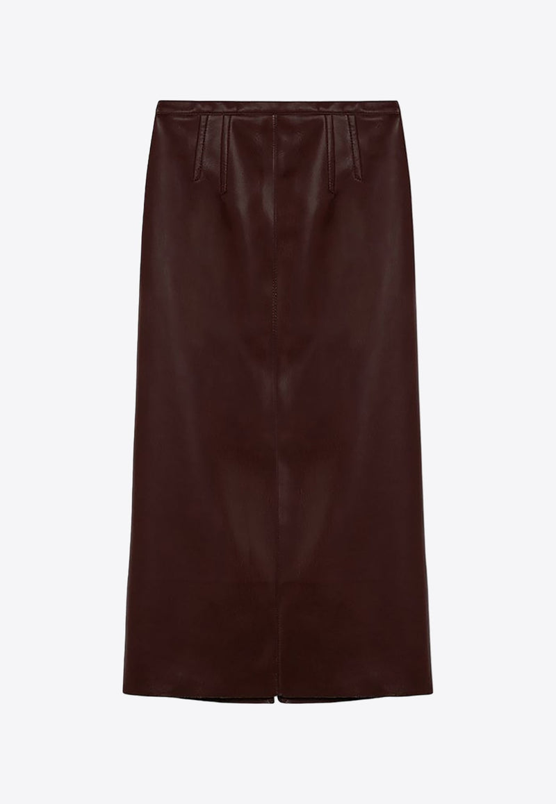 Faux Leather Midi Skirt