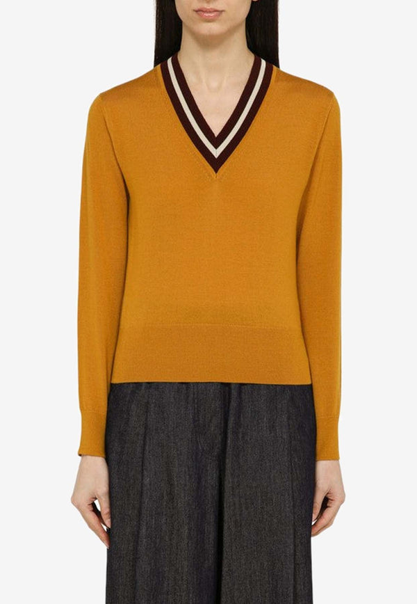 V-neck Sweater in Merino Wool