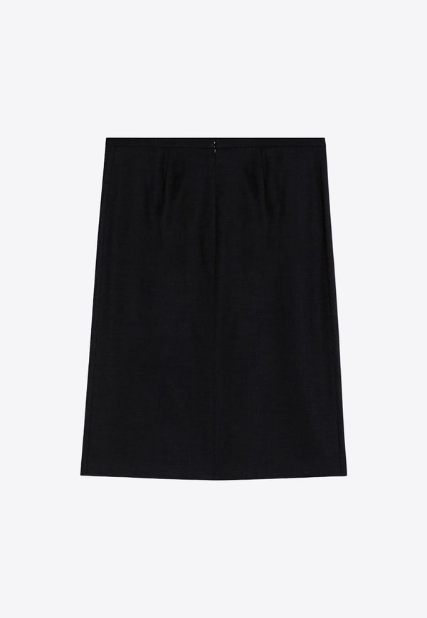 Wool-Blend Split Skirt
