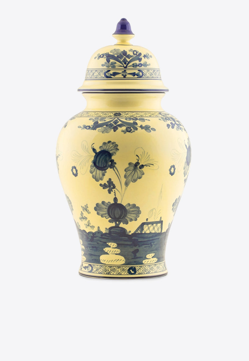 Large Oriente Italiano Potiche Vase with Cover