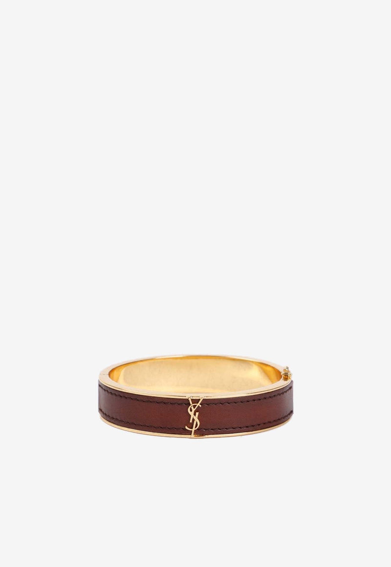 Cassandre Logo Leather Rigid Bracelet