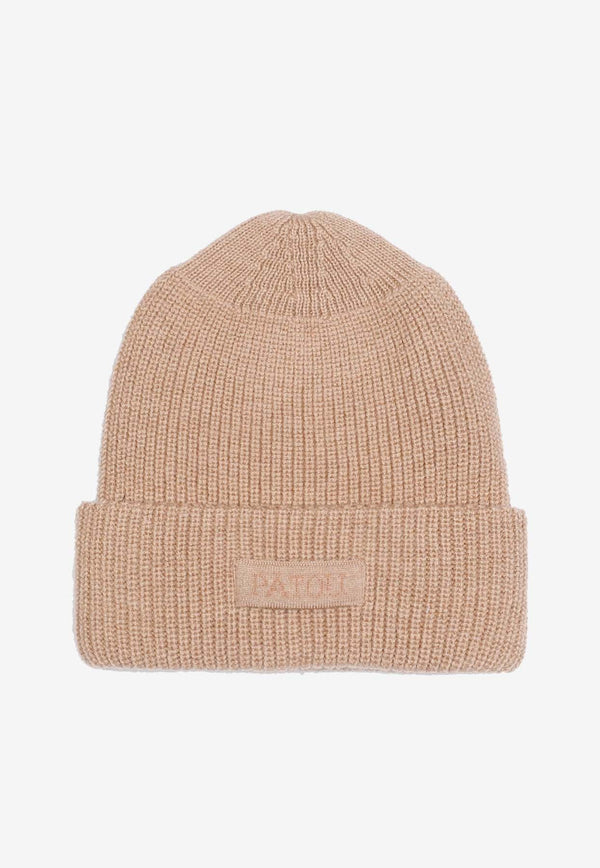 Logo Ribbed Wool Beanie