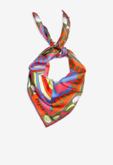 Large Iride and Leocorno Print Silk Scarf