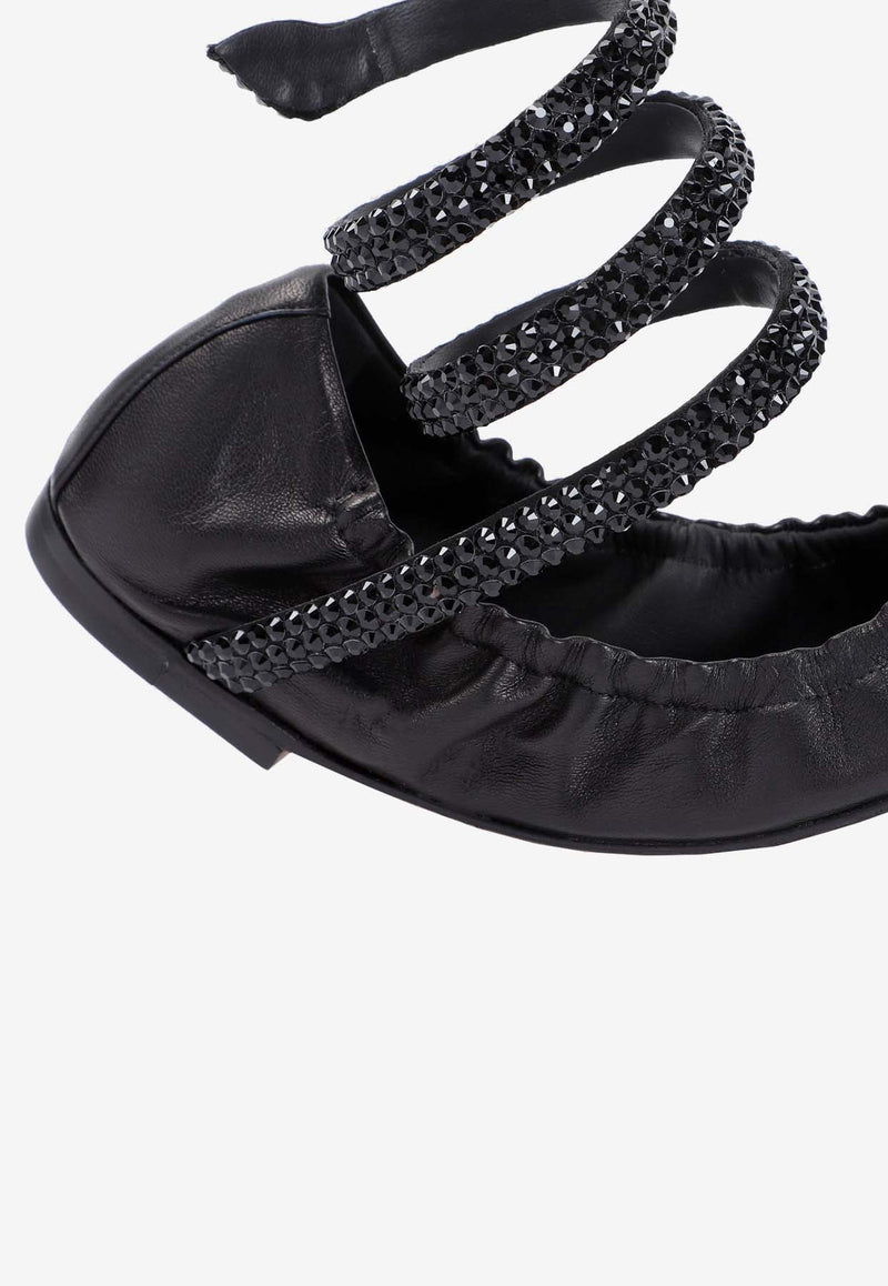 Cleo Crystal-Embellished Ballet Flats